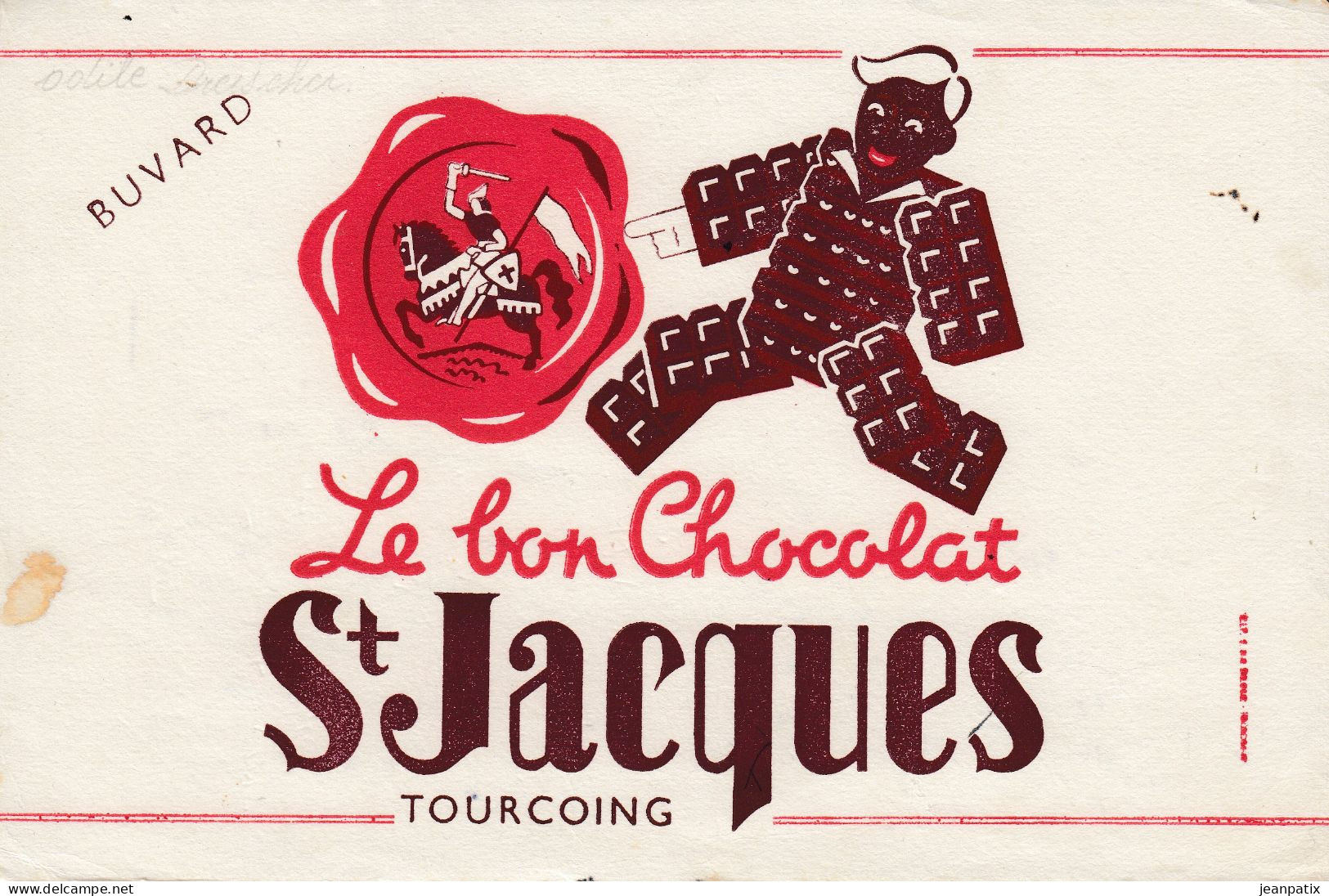 Buvard - Blotter - Le Bon Chocolat Saint Jacques - Tourcoing - Cacao