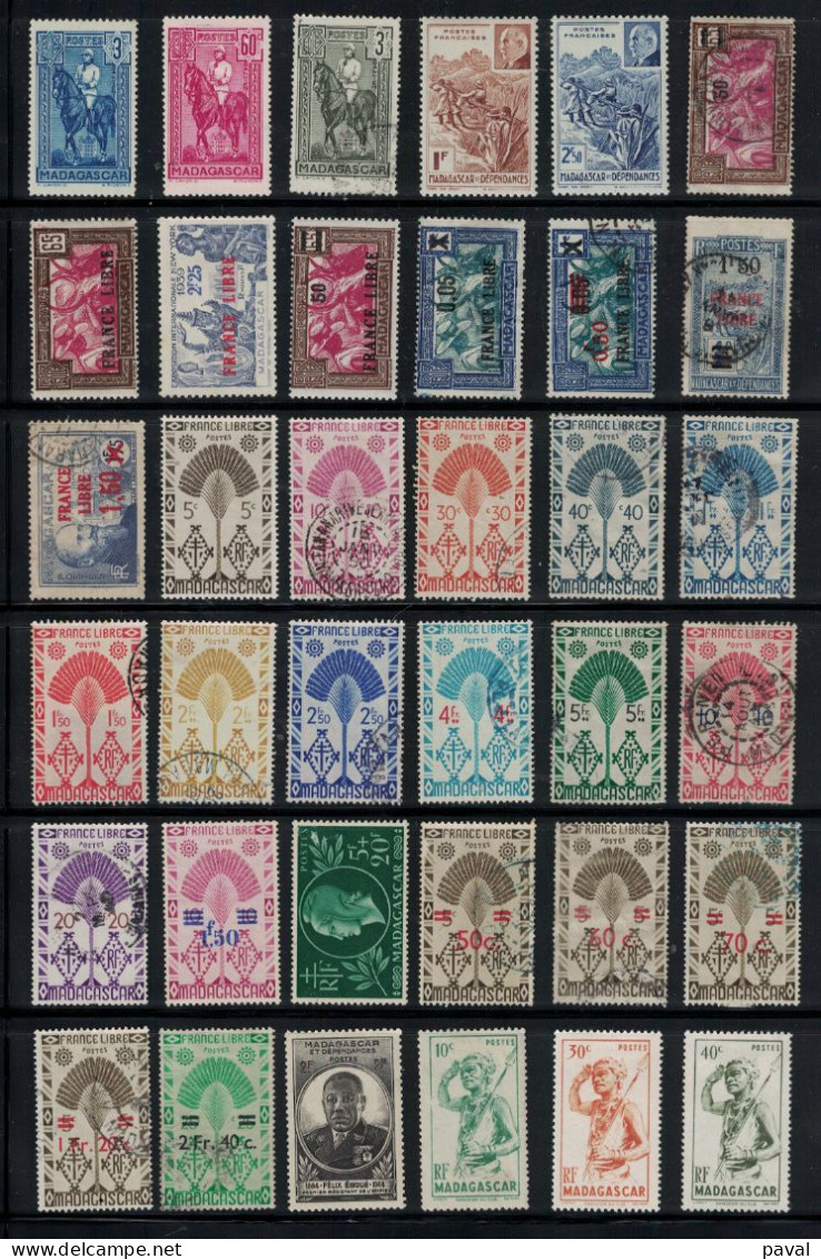 LOT DE 169 TIMBRES EN MAJORITE OBLITERES, COTE 277€,MADAGASCAR. - Other & Unclassified