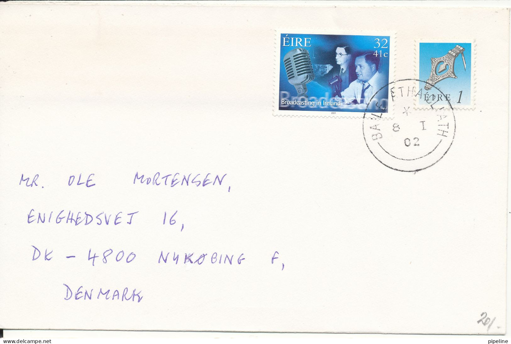 Ireland Cover Sent To Denmark 8-1-2002 Topic Stamps - Covers & Documents