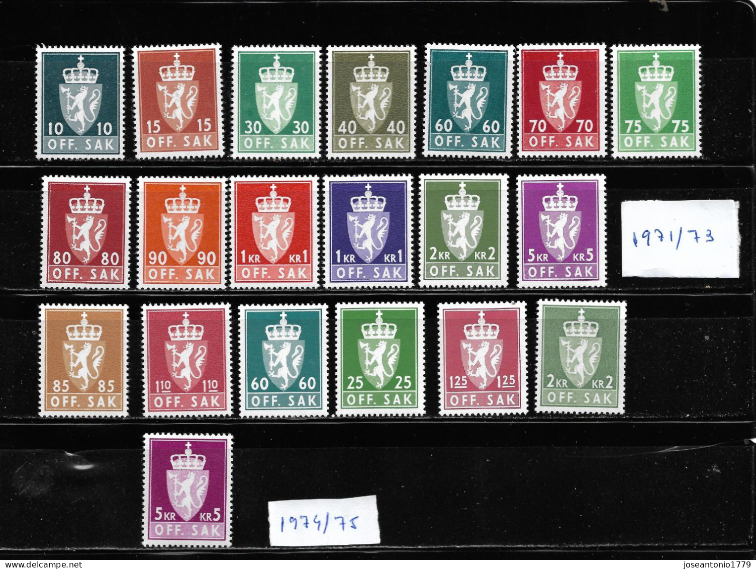 NORUEGA 1955/1975, JUEGO COMPLETO ESCUDO DE ARMAS. MNH. - Neufs