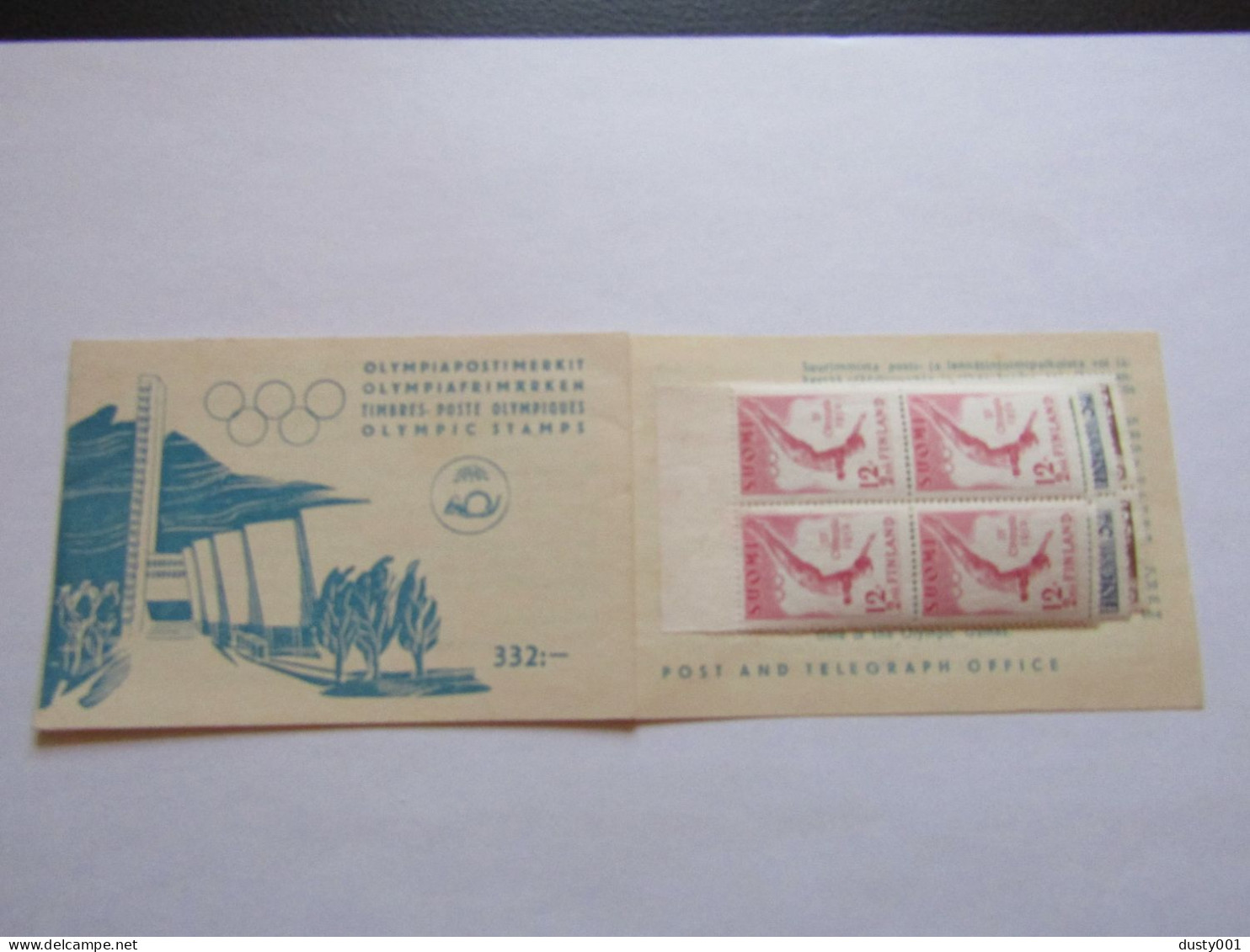 Fin15  JO  Helsinki  1952   MNH  Mi 399-402  Carnet  Booklet - Estate 1952: Helsinki