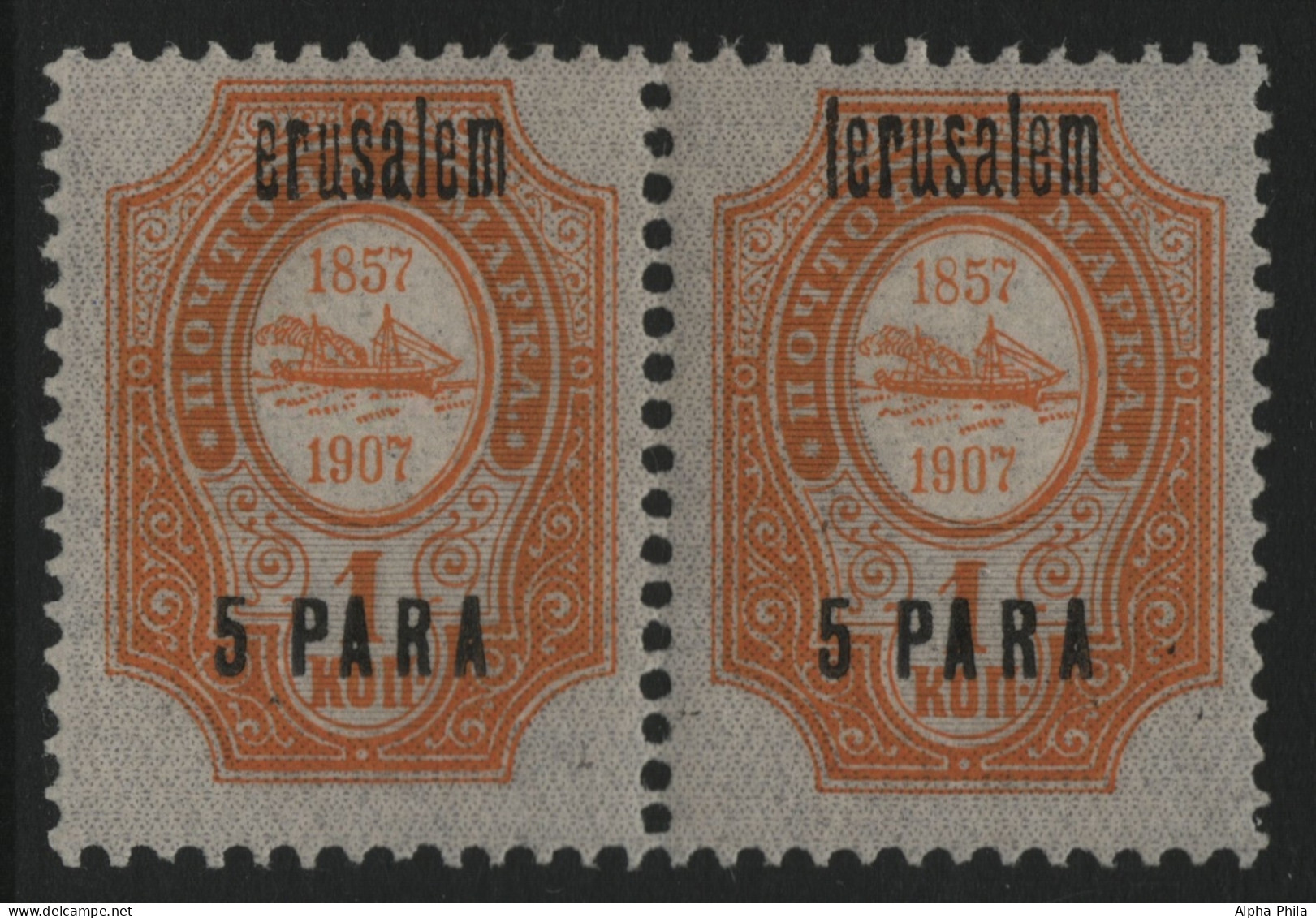 Russia / Levante 1909 - Mi-Nr. 39 V A * - MH - ERROR "erusalem" - Turkish Empire