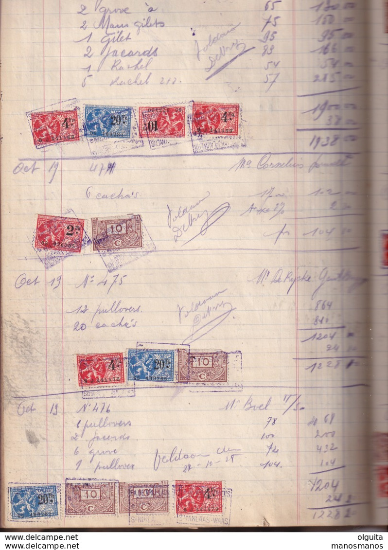 DDW970 - Registre Complet 1926 /1928  , Avec Les 1/2 Timbres Fiscaux Par Facture- Firme Fr.De Vrij-Lauwers à ST NIKLAAS - Documents