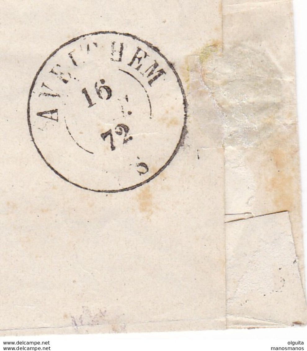 786/29 -- Etui De Lettre TP 30 WAEREGHEM 1872 Vers AVELGHEM - Boite Locale De Quartier MZ - Poste Rurale