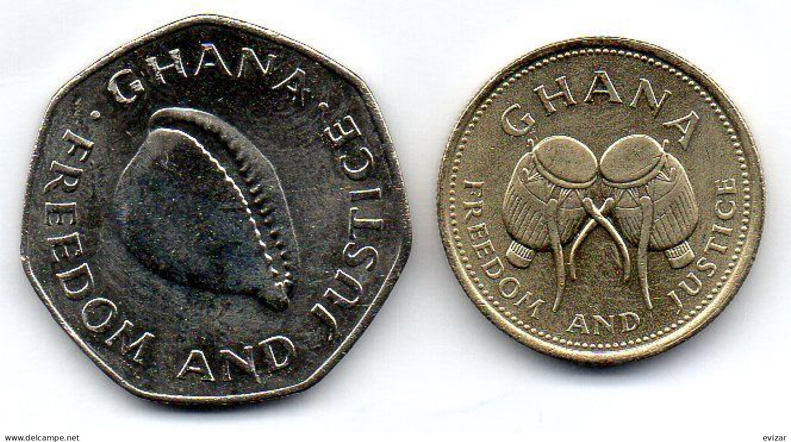 GHANA, Set Of Two Coins 200, 500 Cedis, Nickel, Nickel-Brass, Year 1996, 1998, KM # 35, 34 - Ghana