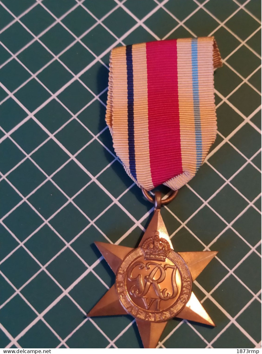 MEDAILLE ANGLAISE THE AFRICA STAR, WW2 1940/1945, RUBAN JAUNE - Grande-Bretagne