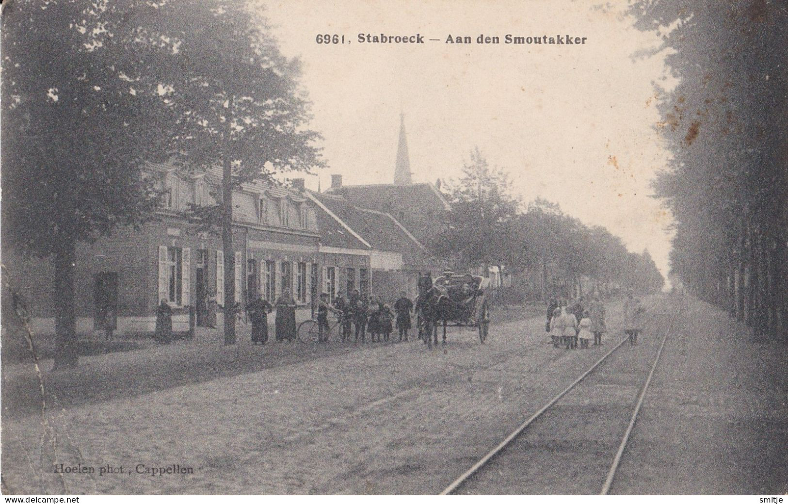 STABROEK 1912 AAN DEN SMOUTAKKER KINDEREN RIJTUIG ATTELAGE - ANIMATIE - HOELEN KAPELLEN 6961 - Stabroek