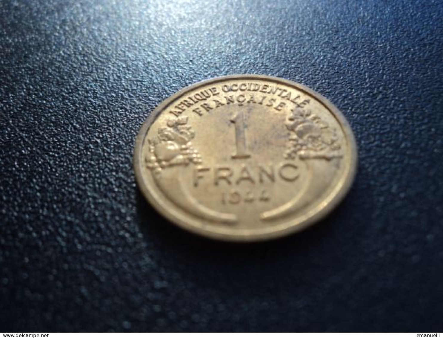 AFRIQUE OCCIDENTALE FRANÇAISE : 1 FRANC   1944    G.2 / KM 2      SUP * - French West Africa