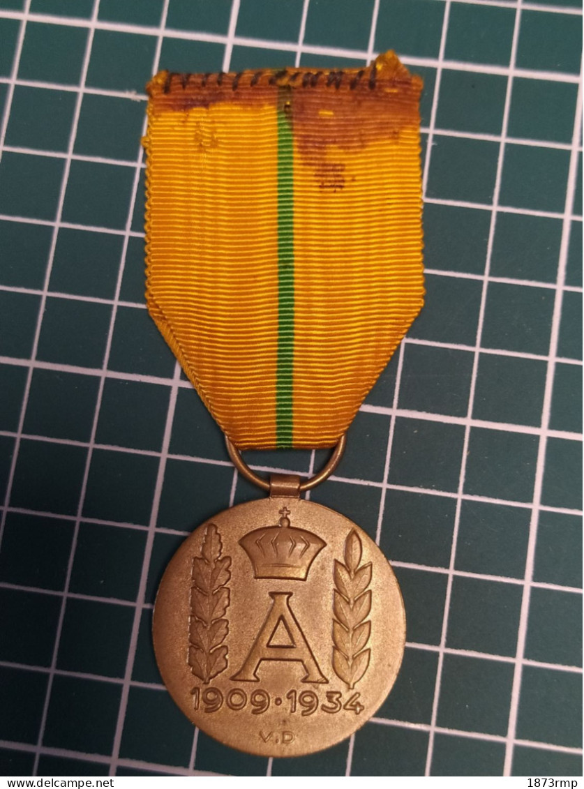 MEDAILLE DES VETERANS D'ALBERT 1ER,1909.1934 BELGIQUE - Belgium