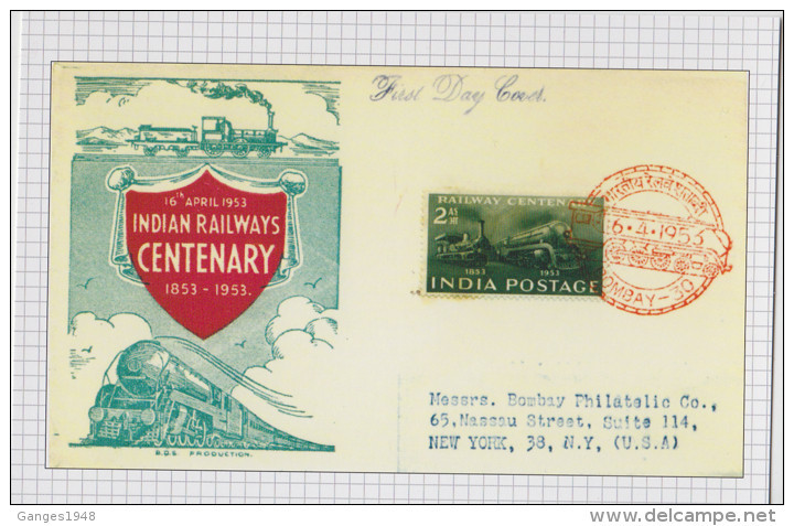 India 2015  RE-PRINTED By P&T  Train  Railway Centenary  FDC ON Glossy Post Card   # 60073  Inde  Ind - Other & Unclassified