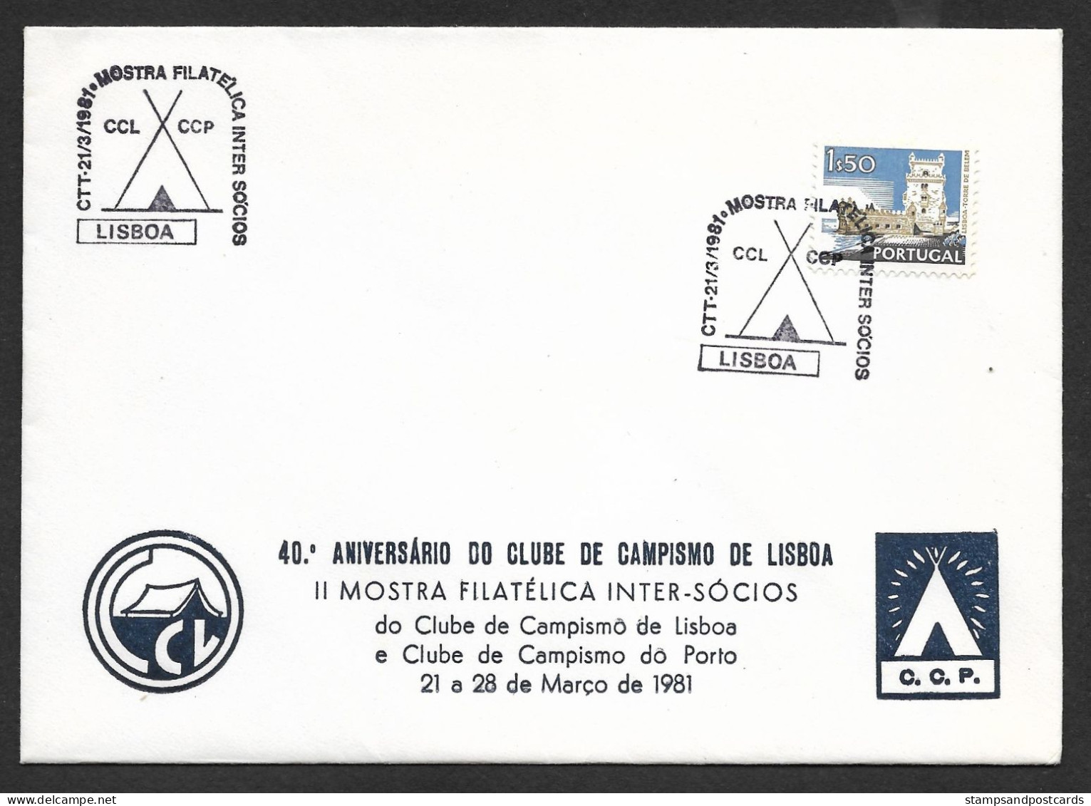 Portugal Cachet Commémoratif  Porto Camping Club Expo Philatelique 1981 Stamp Expo Event Postmark - Annullamenti Meccanici (pubblicitari)