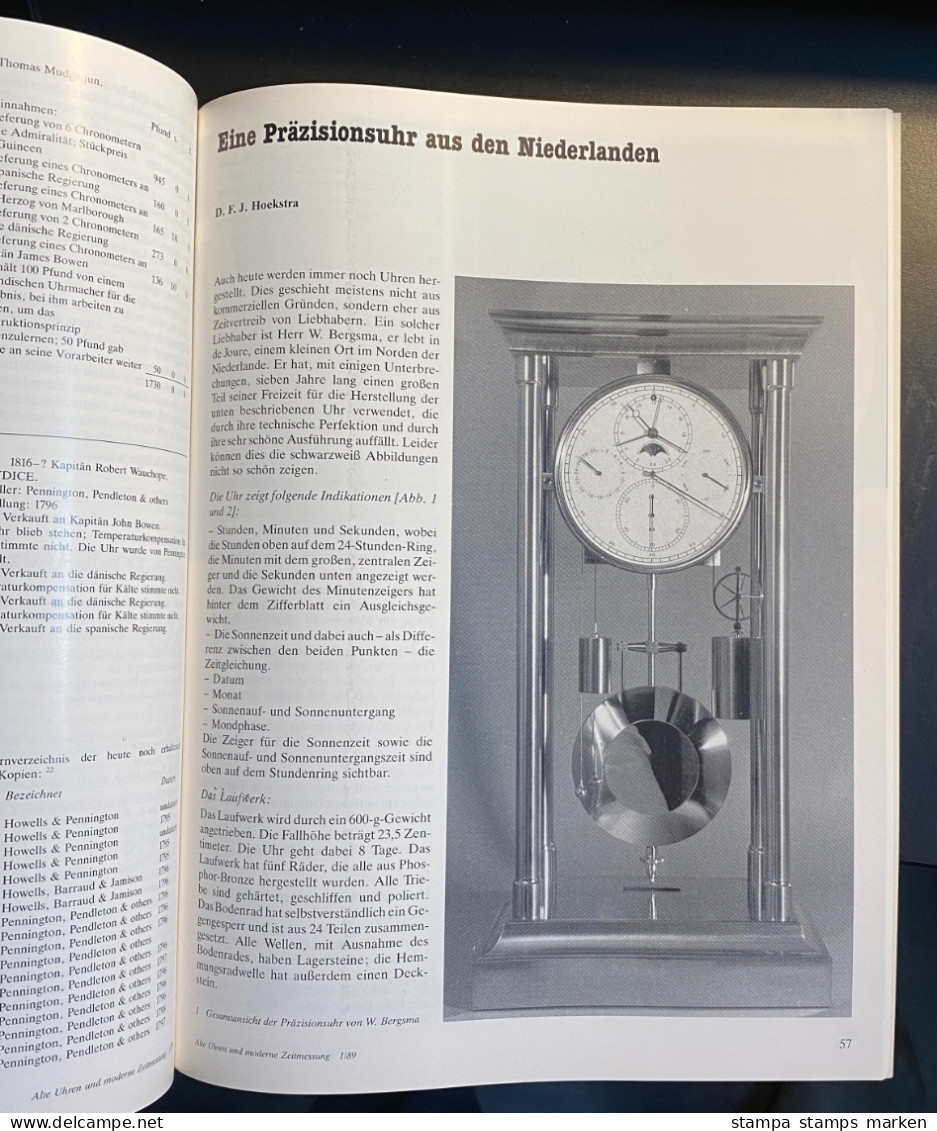 Zeitschrift Alte Uhren und moderne Zeitmessung Heft 1/1989 mit 90 Seiten, Hervorragende Artikel zum Thema Uhren