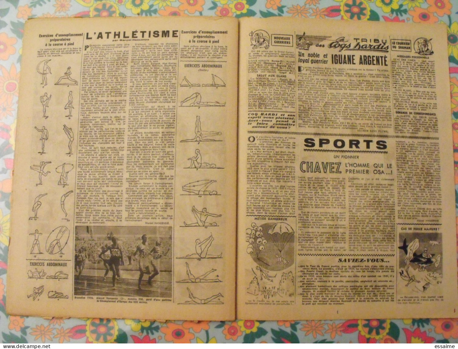 10 numéros de Coq Hardi de 1951. Sitting Bull, jacques canada, roland, marco polo, père noël, choucas. A redécouvrir