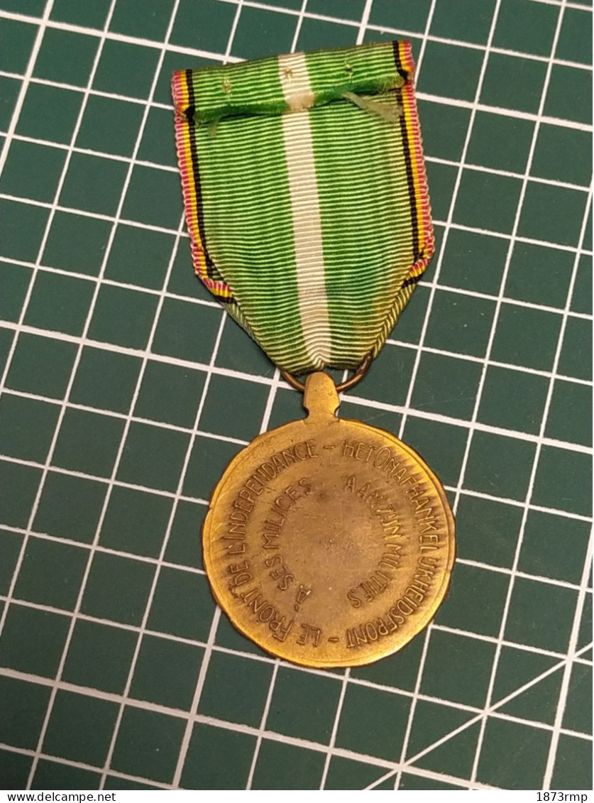 MEDAILLE DES MILICES DU FRONT DE L'INDEPENDANCE, 1940.1945 BELGIQUE - Belgium