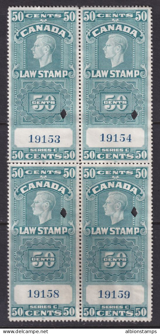 Canada Revenue (Federal), Van Dam FSC25b, Used Block - Steuermarken