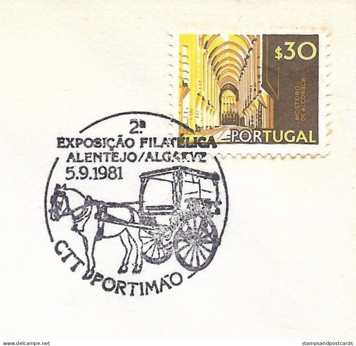 Portugal Cachet Commémoratif Expo Philatelique Portimão Algarve 1981 Stamp Expo Event Postmark - Annullamenti Meccanici (pubblicitari)