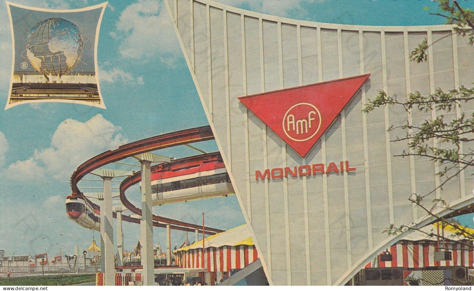 CARTOLINA  NEW YORK CITY,STATI UNITI-THE MONORAIL-NEW YORK WORLD'S FAIR 1964-1965-"PEACE THROUGH UNDERSTANDING"-NON VIAG - Exhibitions