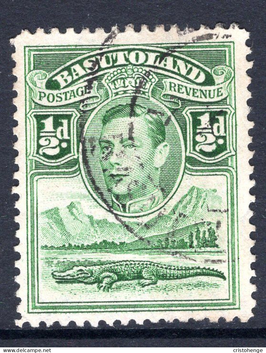 Basutoland 1938 KGVI Crocodile & Mountains - ½d Green Used (SG 18) - 1933-1964 Crown Colony