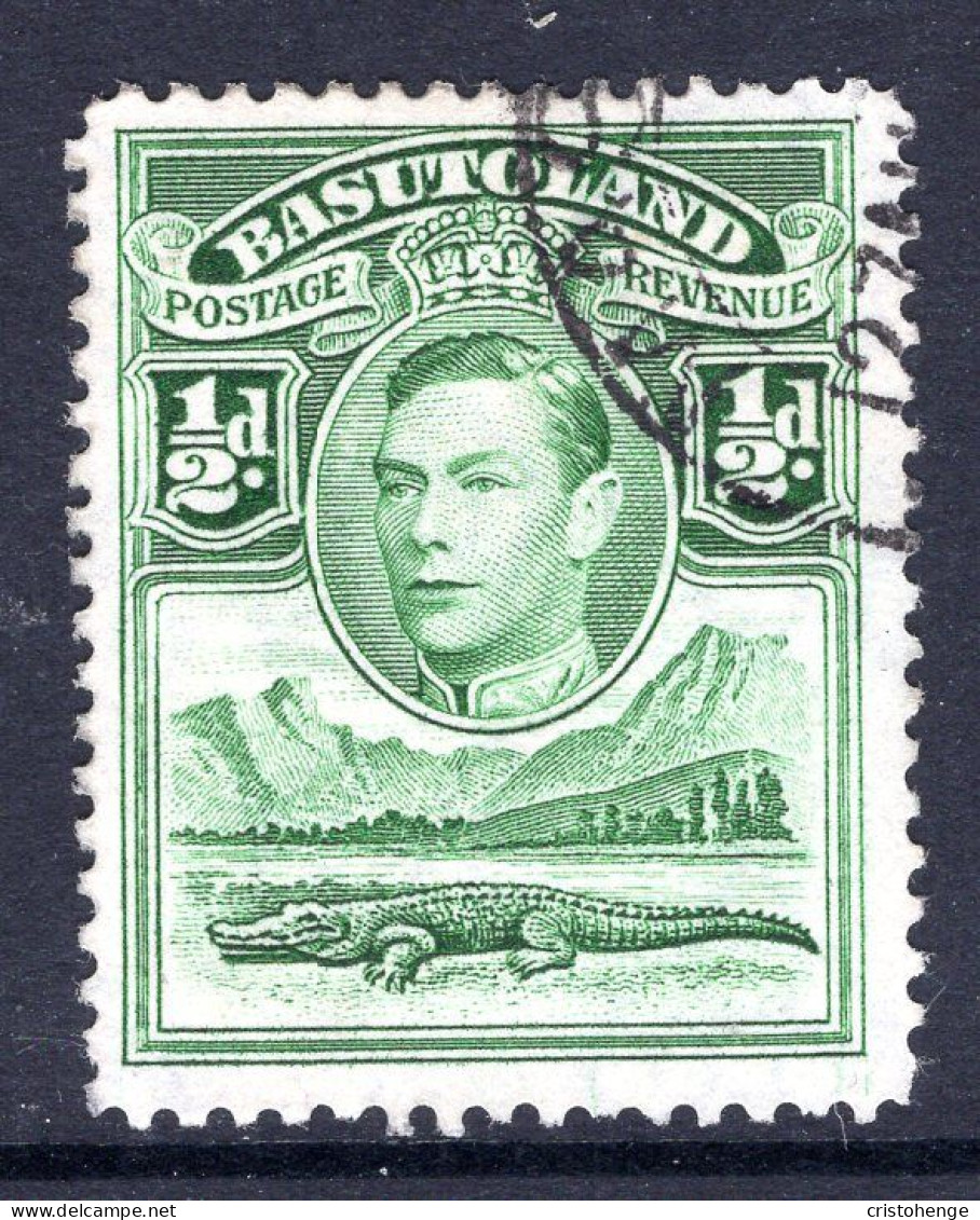 Basutoland 1938 KGVI Crocodile & Mountains - ½d Green Used (SG 18) - 1933-1964 Kronenkolonie