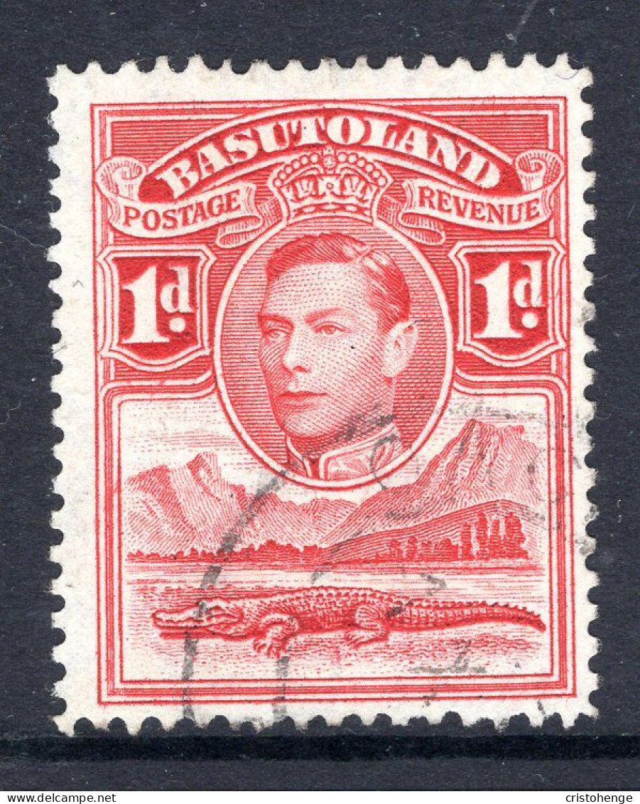 Basutoland 1938 KGVI Crocodile & Mountains - 1d Scarlet Used (SG 19) - 1933-1964 Kronenkolonie