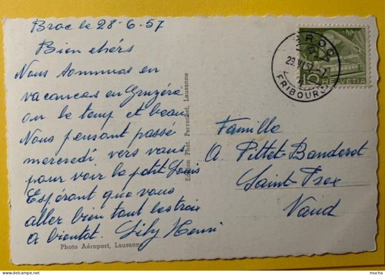 19629 -  Broc Vue Aérienne 29.06.1957 - Broc