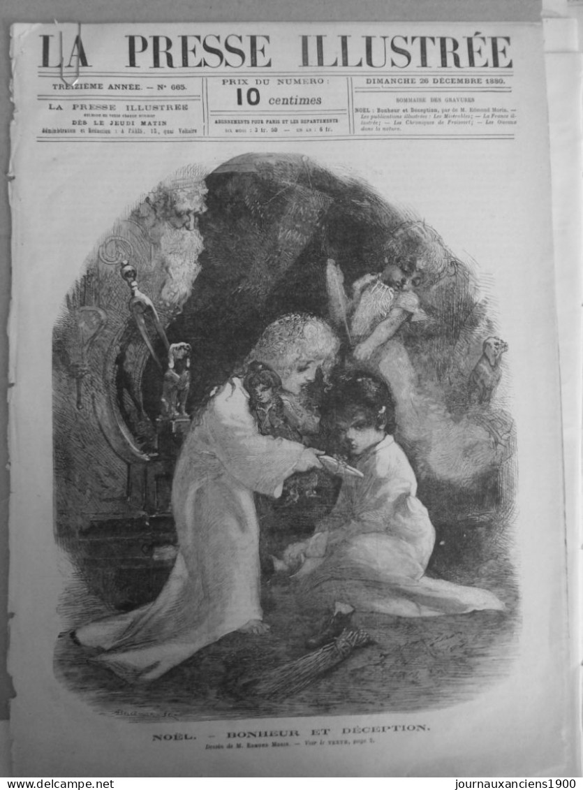 1880 NOEL SOULIER FAGOT ENFANT DECEPTION  BONHEUR DESSIN MORIN 1 JOURNAL ANCIEN - Non Classificati