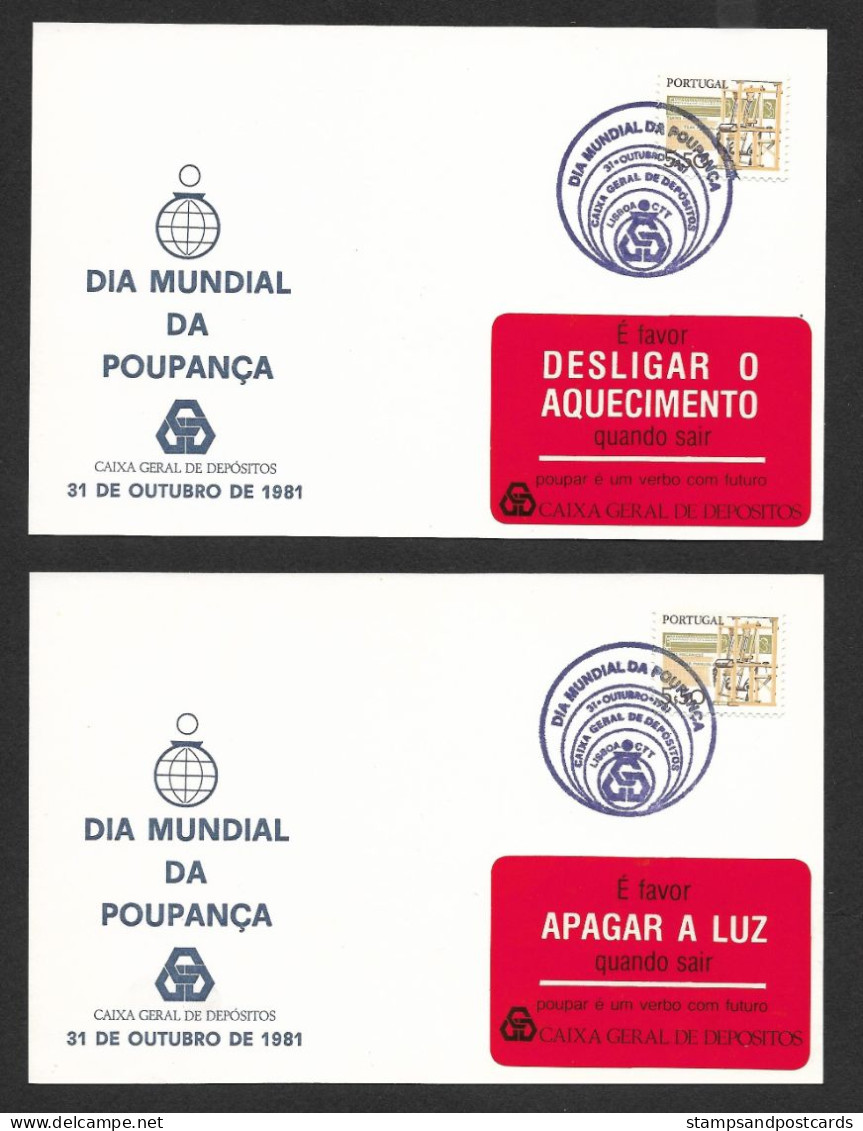 Portugal Cachet Commémoratif  Journée Mondiale D'Epargne Banque CGD 1981 Event Postmark Savings Day - Annullamenti Meccanici (pubblicitari)