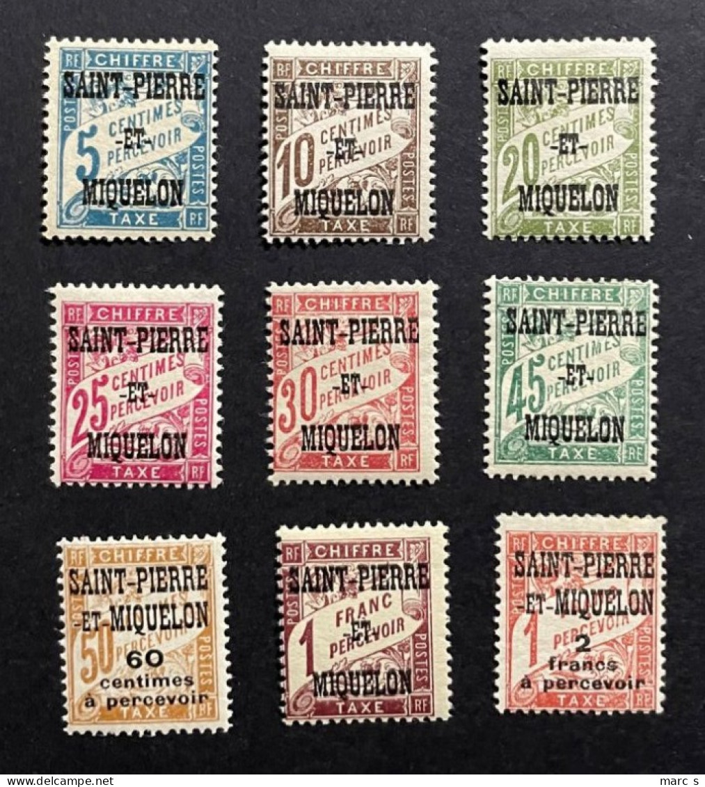 SPM 1925 - NEUF*/MH - Série TAXE YT T 10 / 20 - Manque T 16 Et T 20 - Timbres-taxe