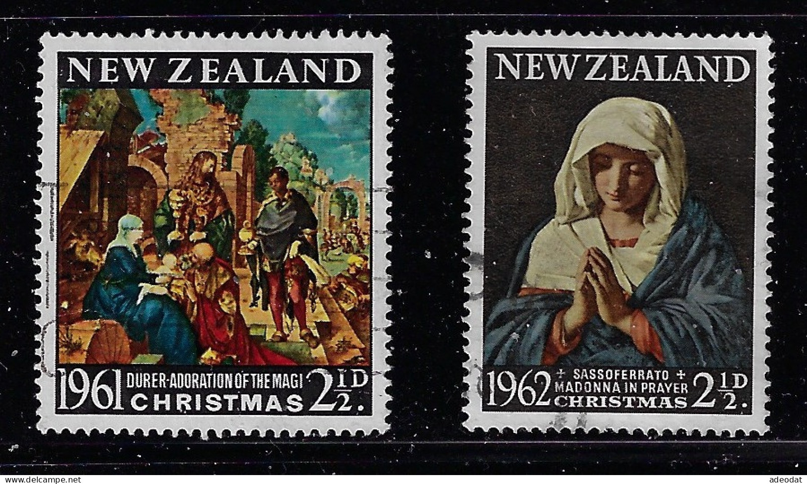 NEW ZEALAND 1961,1962 CHRISTMAS & MADONNA SCOTT #355,358 - Gebruikt