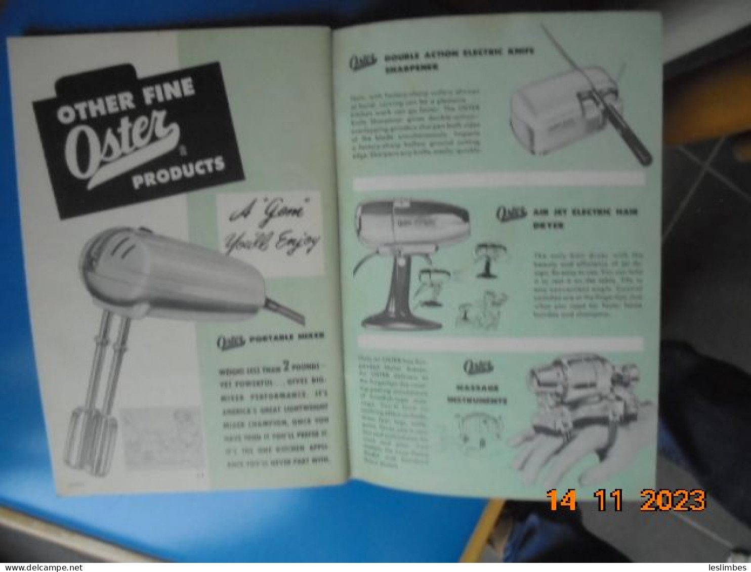 Osterizer The New Modern Meal Maker - John Oster Manufacturing Company 1953 - Américaine