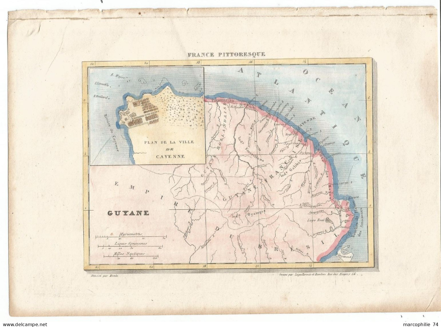 GUYANE CARTE GEOGRAPHIQUE COULEURS FRANCE PITTORESQUE - Autres & Non Classés