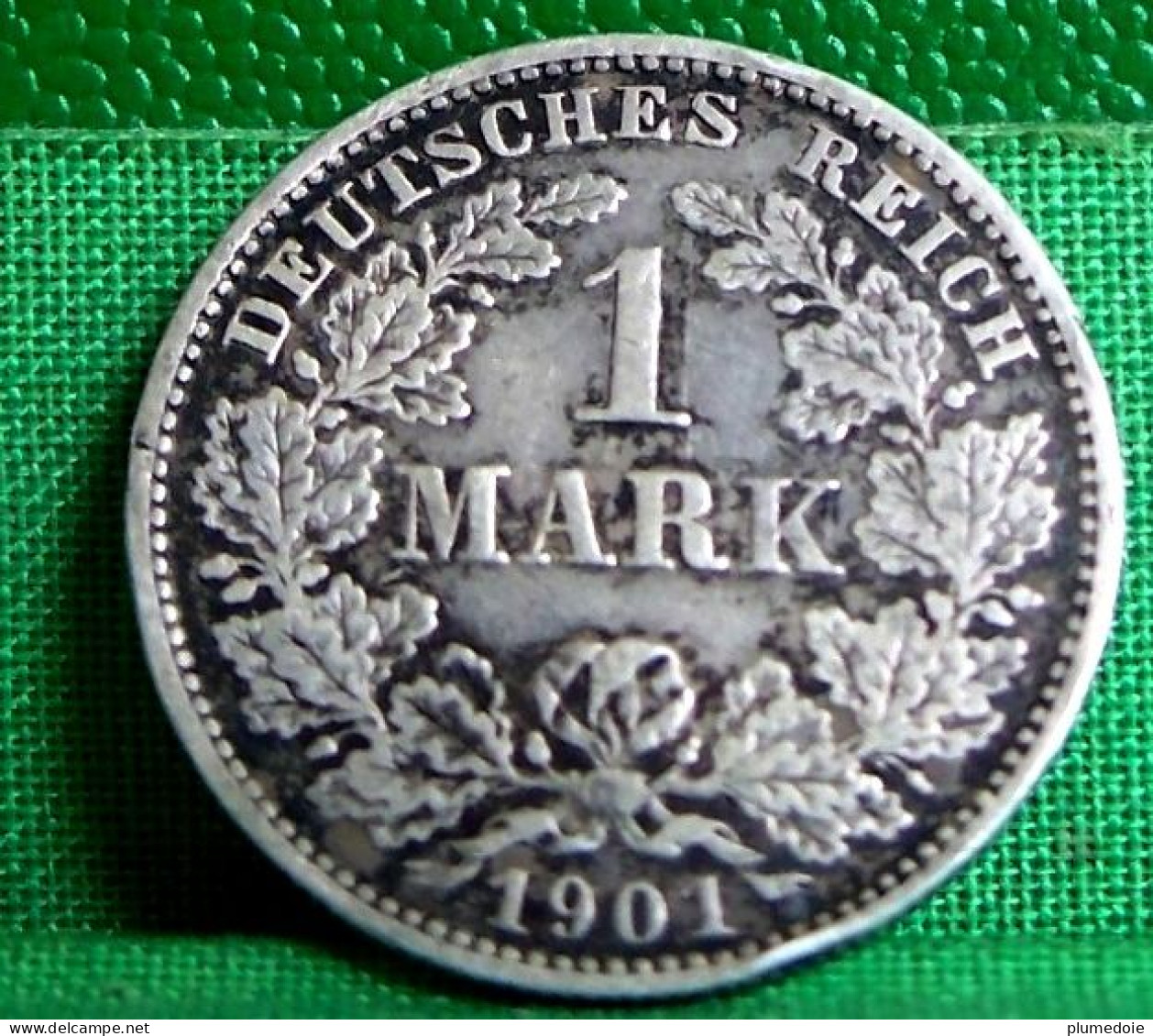 ALLEMAGNE 1 MARK 1901 Muldenhütten E  - Aigle Impérial, Second Type. Argent . DEUTSCHES REICH SILVER GERMANY COIN - 1 Mark