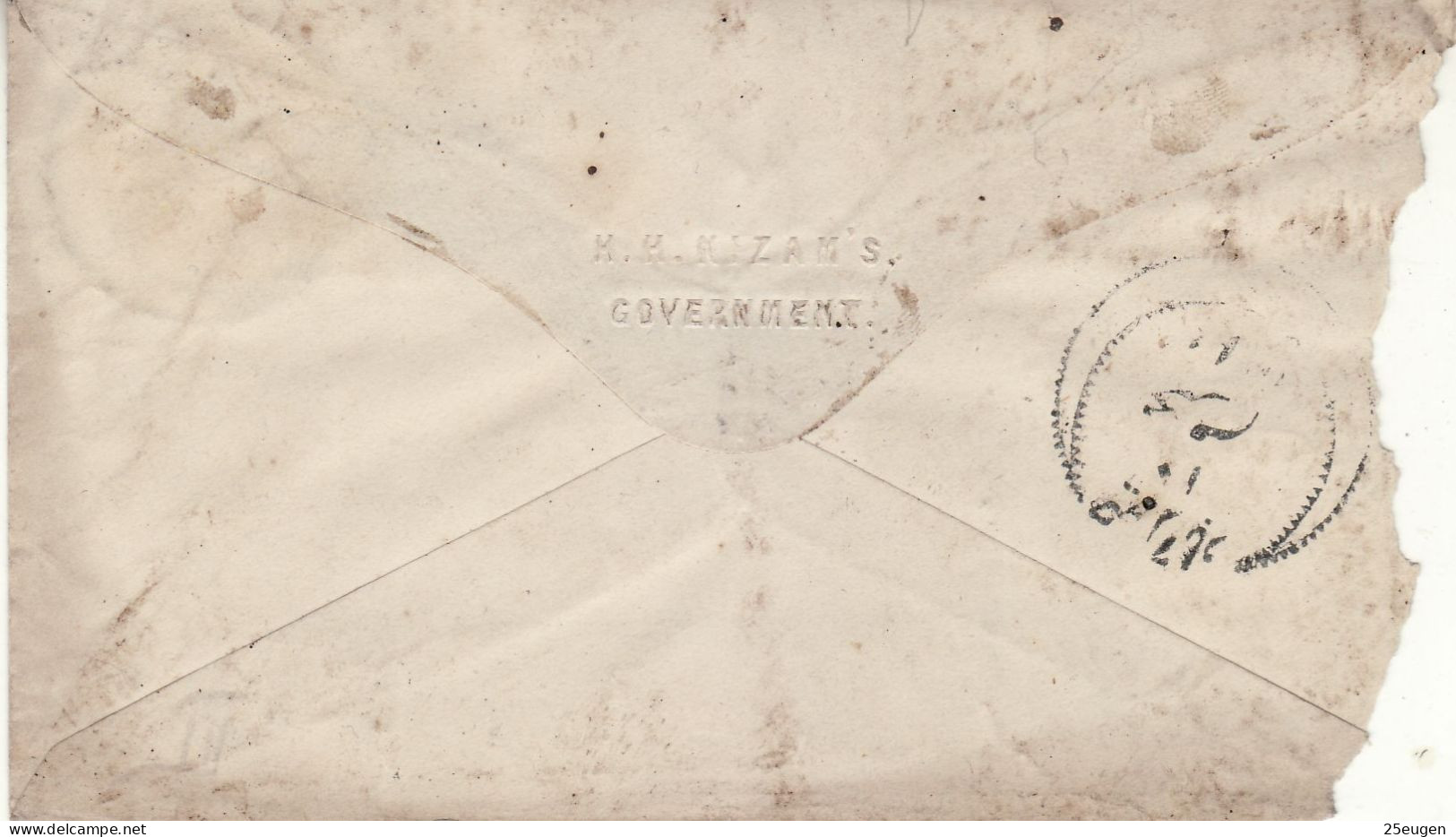 HYDERABAD 1887  POSTAL STATIONERY COVER USED - Hyderabad