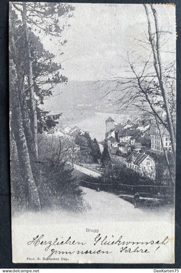 Brugg/ Alte Ortsansicht 1907 - Brugg