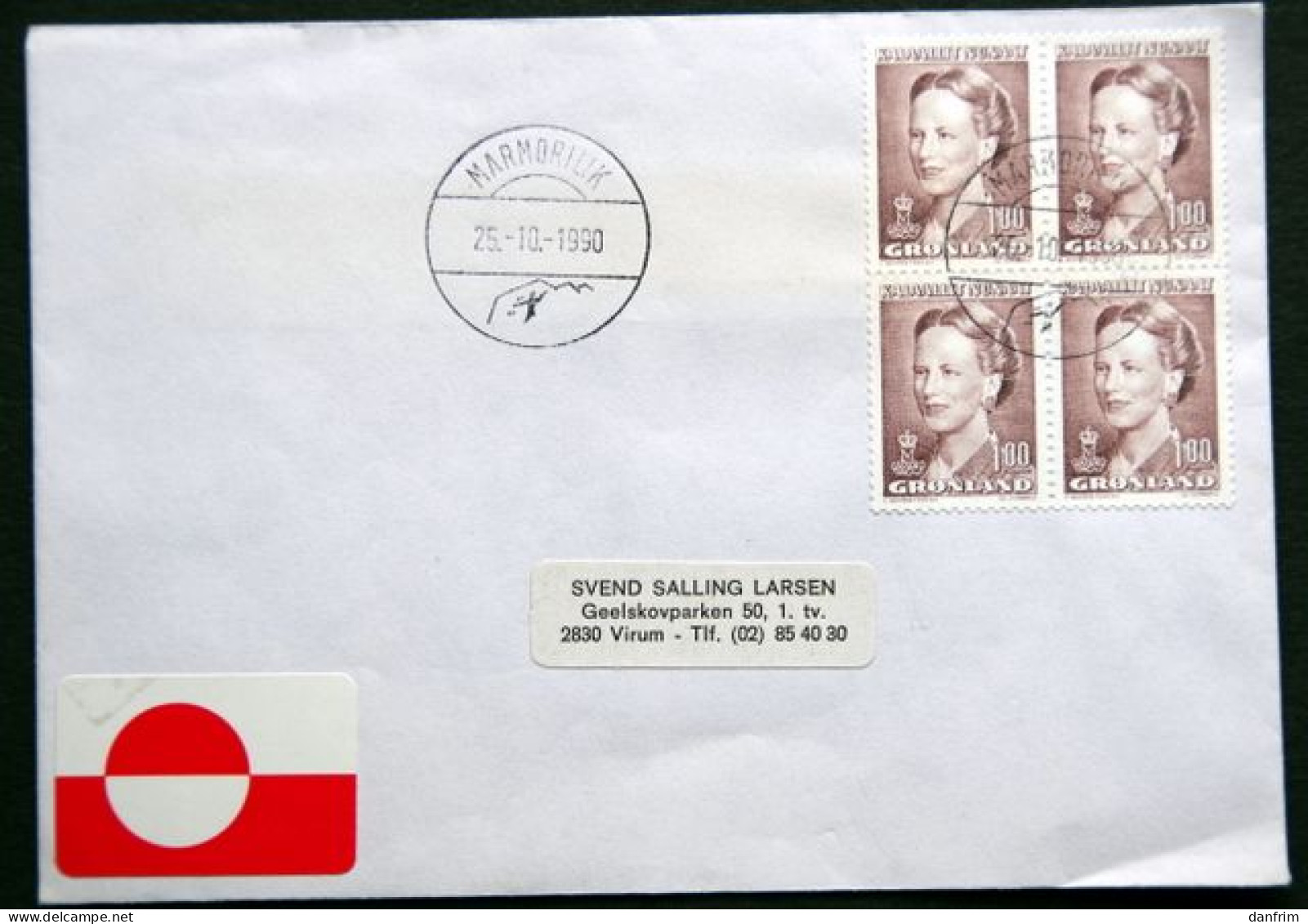 Greenland 1990  MARMORLIK 25-10-1990 LAST DAY Lot 6488 ) - Lettres & Documents