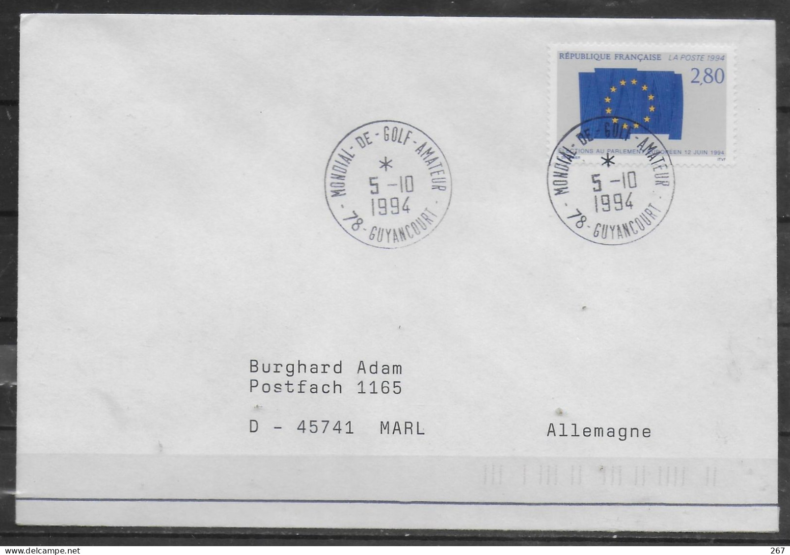 FRANCE Lettre 1994 Guyancourt Golf - Golf