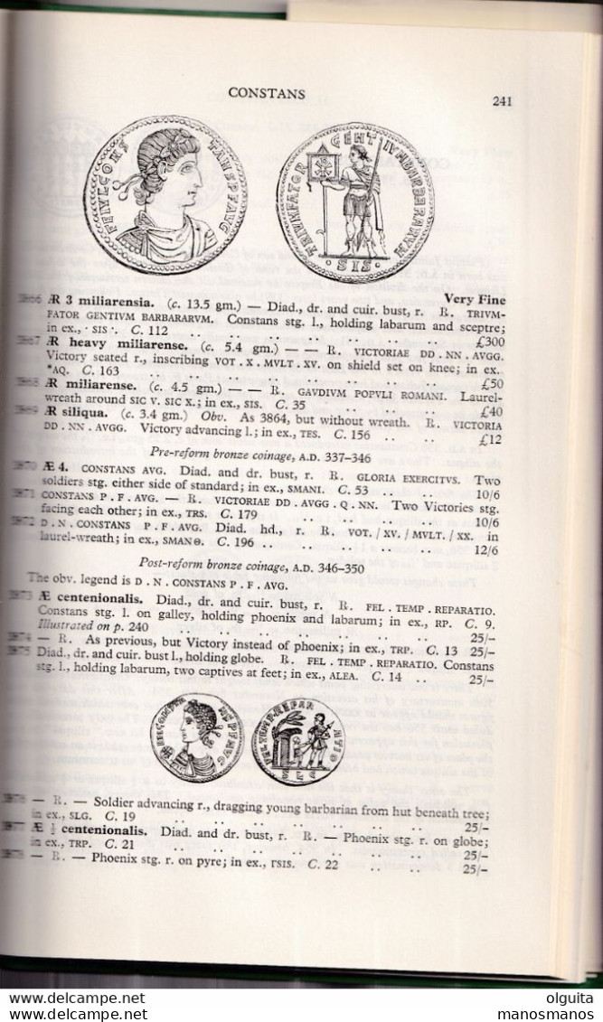 946/35 -- LIVRE/BOOK ROMAN COINS And Their Values , By David Sear , 288 Pages + Plates , 1964 - Books & Software