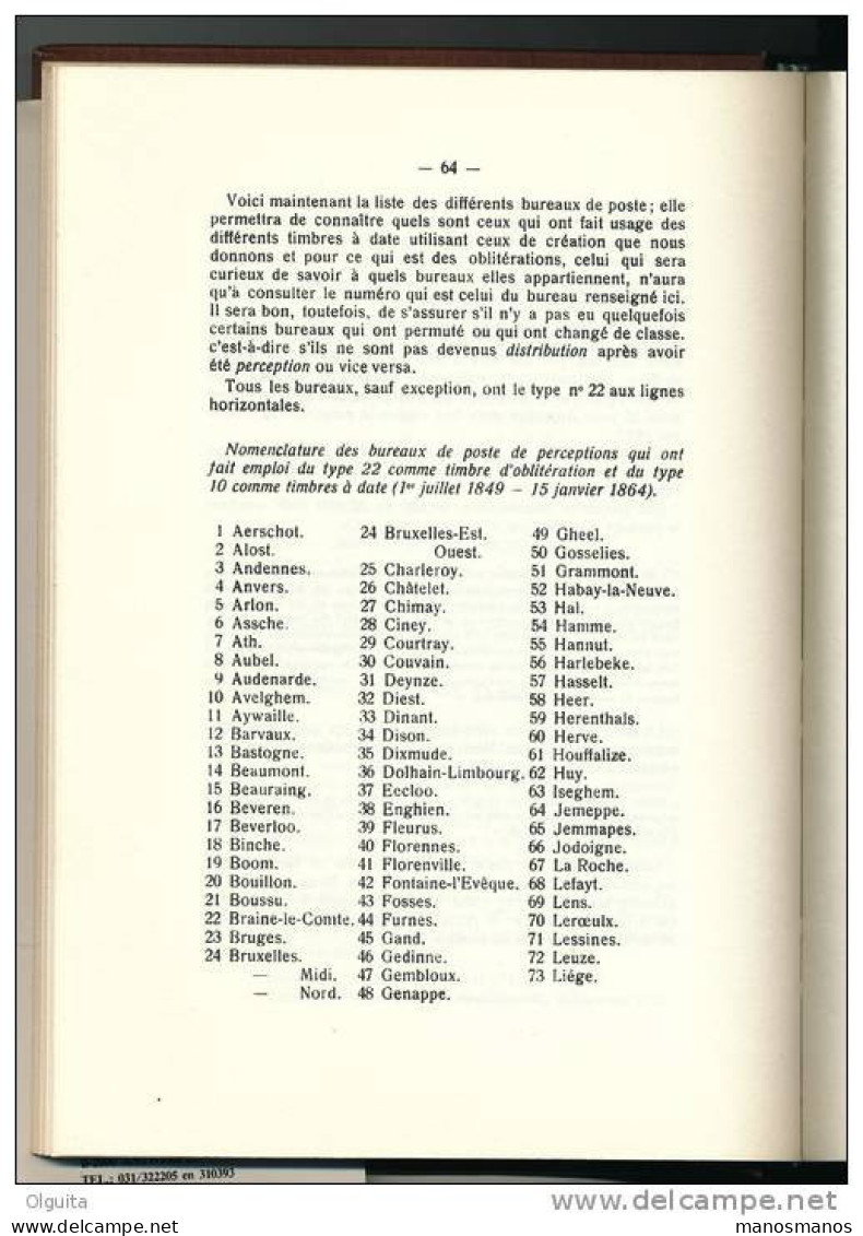 983A/30 -- LIVRE La Poste Belge Et Ses Marques Postales 1814/1914, Par Hanciau ,475 Pg,et 15 Planches , 1981 - Cancellations