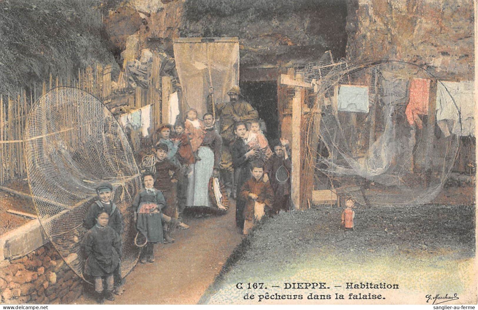 CPA 76 DIEPPE / HABITATION DE PECHEURS DANS LA FALAISE - Dieppe