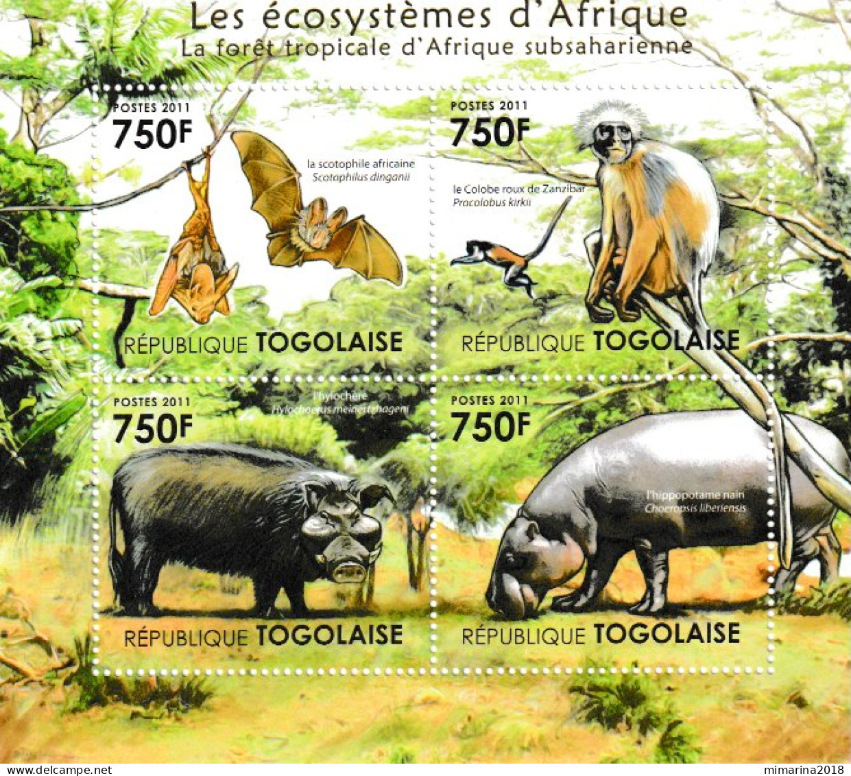 TOGO  2011  MNH  "BATS" - Vleermuizen