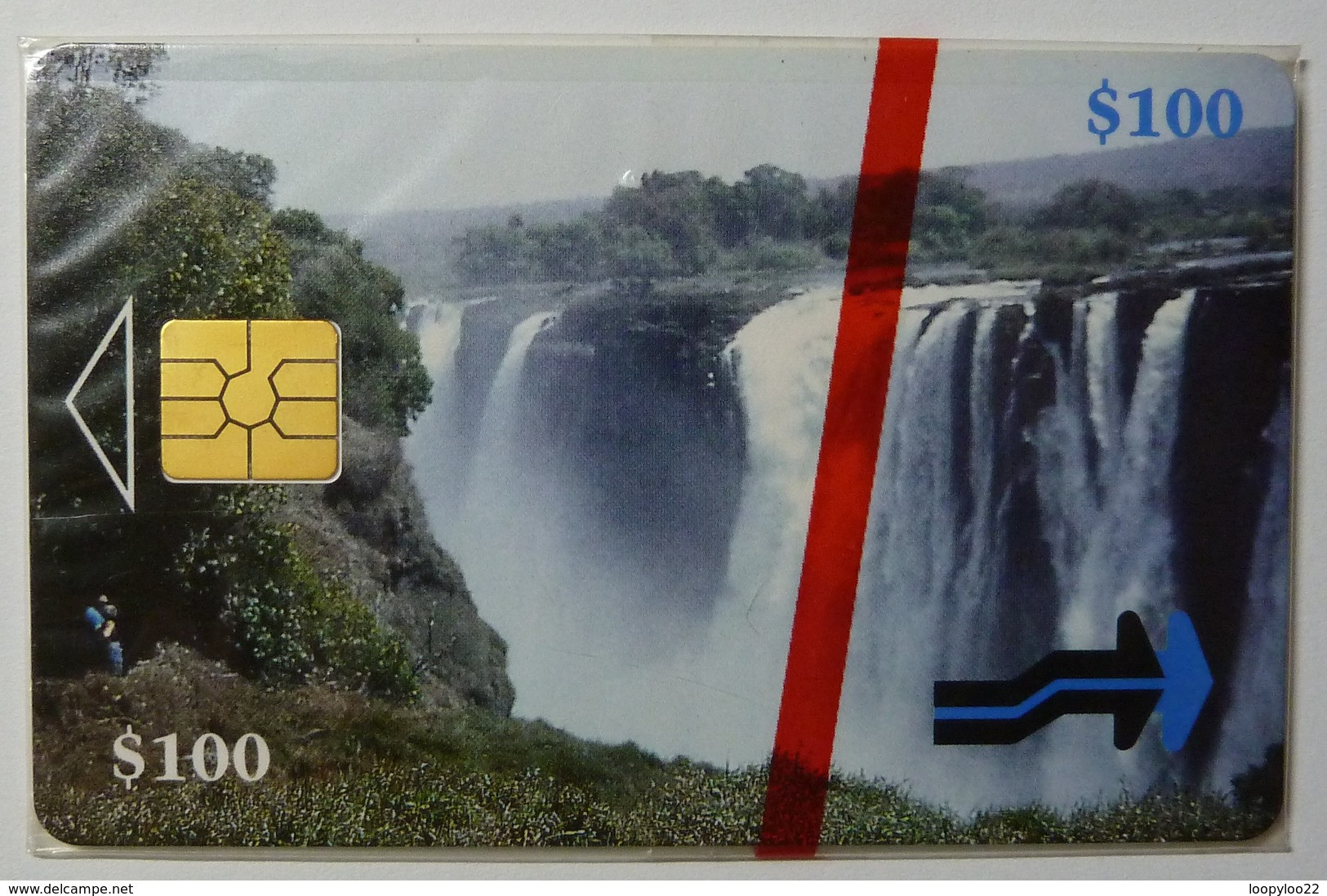 ZIMBABWE - 1st Issue - Waterfalls - $100 - 10/97 - Mint Blister - Zimbabwe