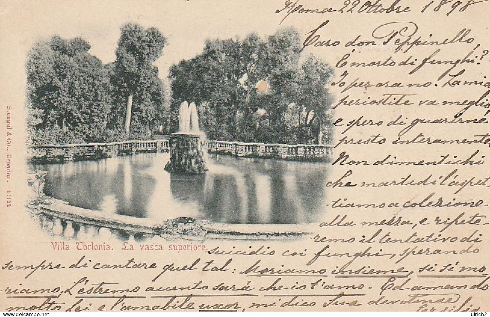 AK Roma - Villa Torlonia - La Vasca Superiore - 1898 (66027) - Parks & Gärten