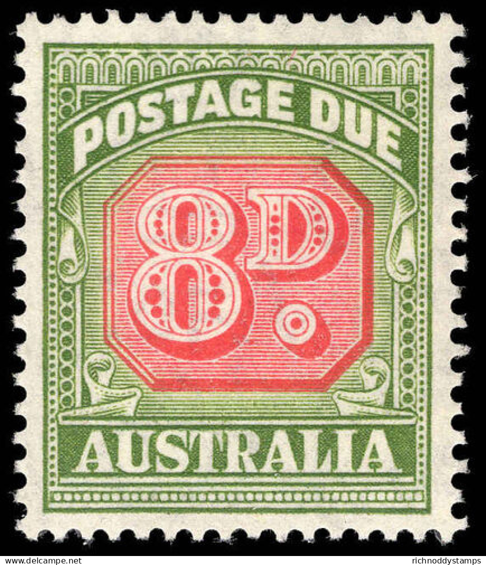 Australia 1946-57 8d Postage Due Wmk CofA Lightly Mounted Mint. - Segnatasse