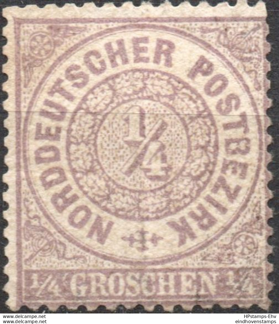 Germany, North German Confed. 1869 ¼ Gr Unused No Gum 2010.2501 Nord Deutscher Post - Mint