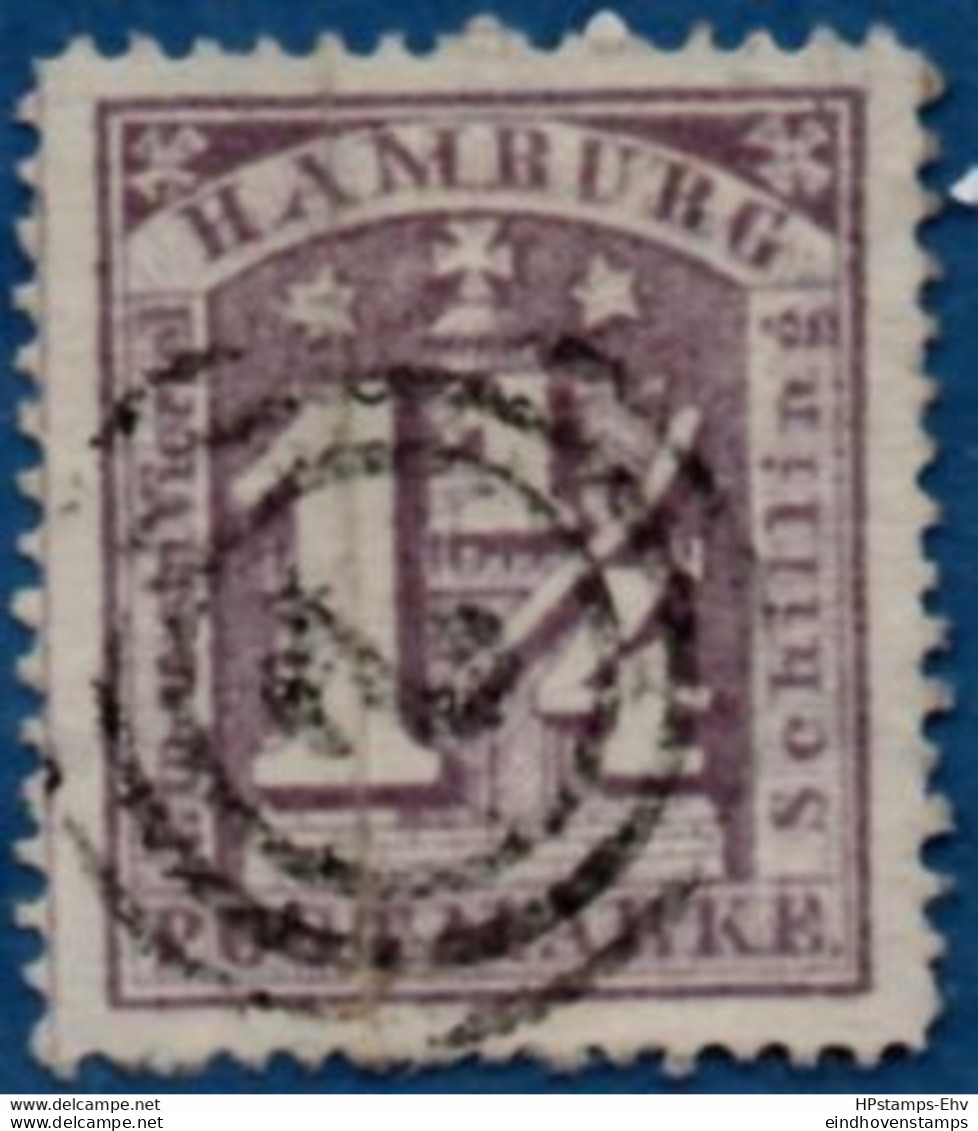 Germany Hamburg 1864 4 S Perf 1¼ Value Cancelled 2104.1815 - Hambourg