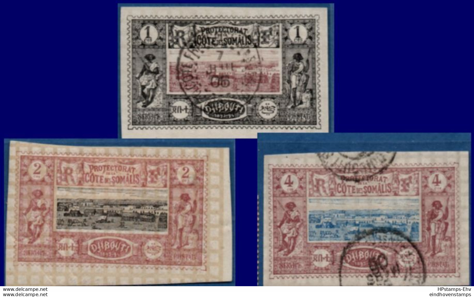 Djibouti, Cote Somalis 1894 1 & 4 C Cancelled, 2 C MH 3 Stamps 2104.1212 - Altri & Non Classificati