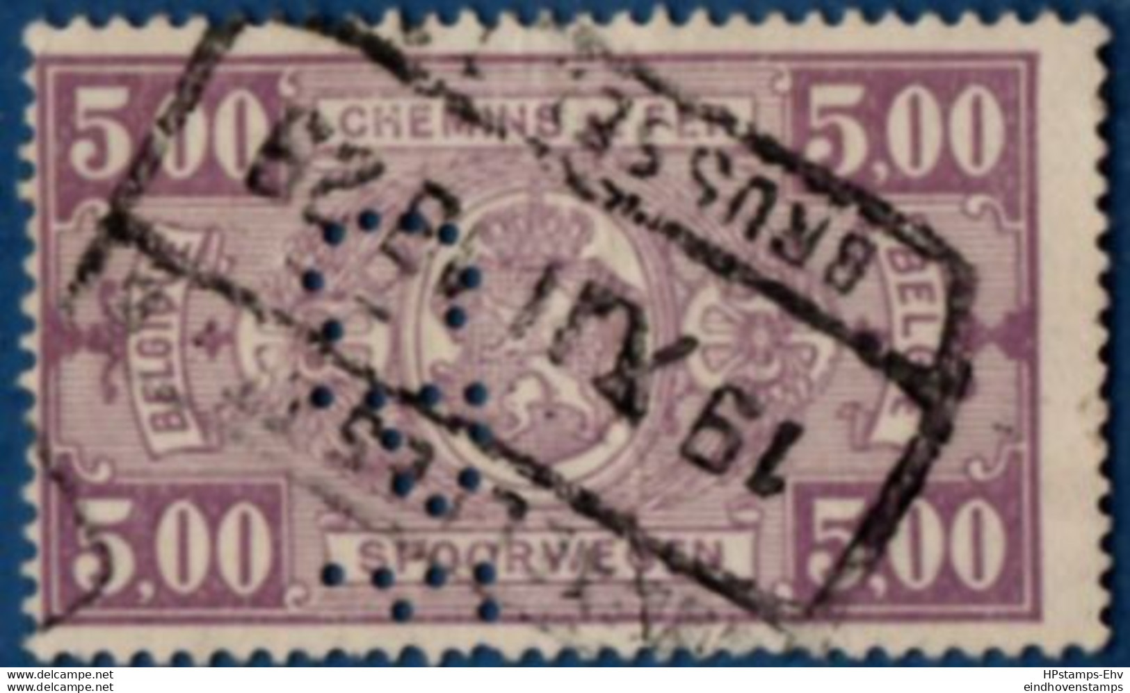 2106.1919 Belg 1924 Perfin CPF On Rail-packetstamp 5 Fr - 1934-51