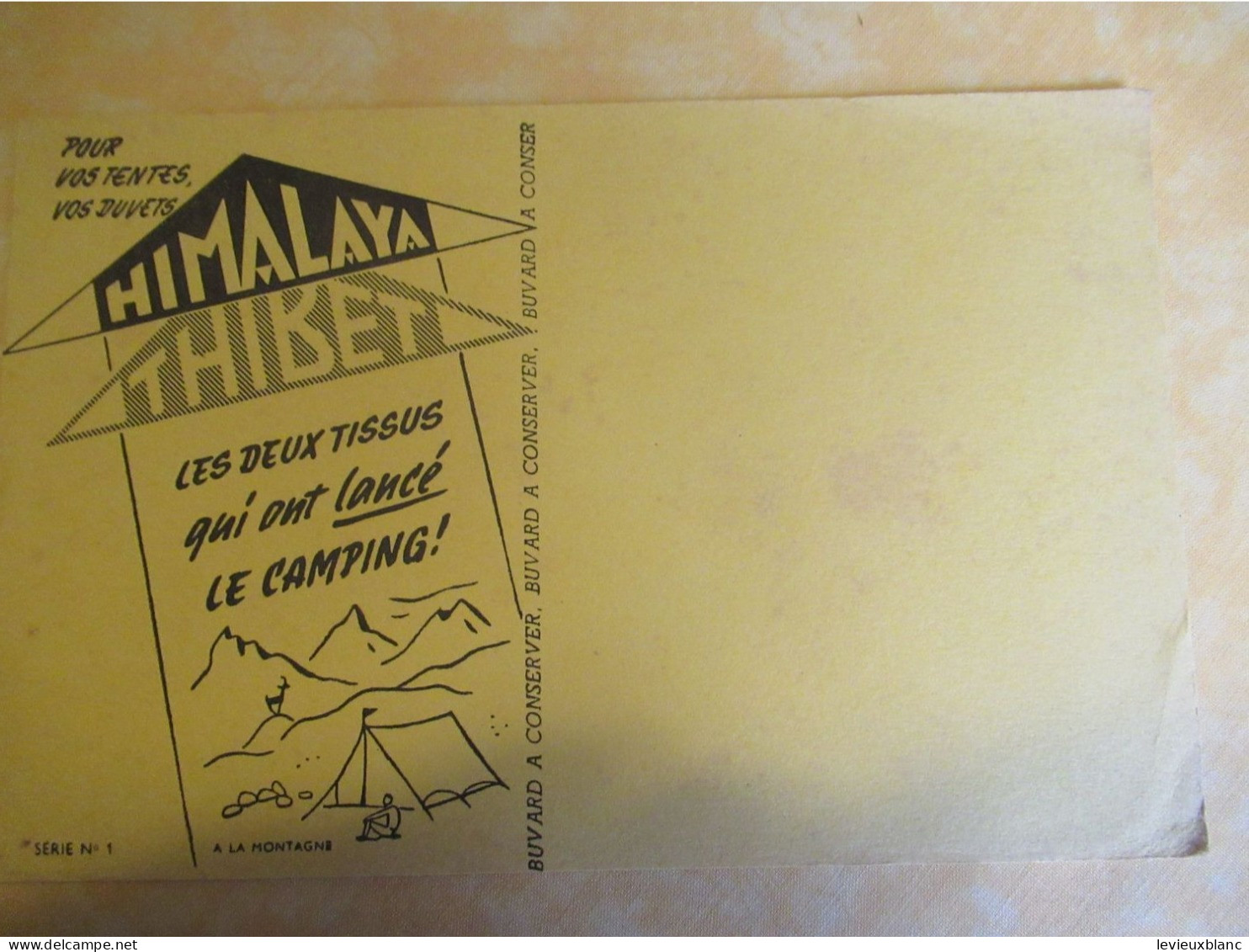 Buvard Ancien  /Tissus /" HIMALAYA-THIBET"/Les Deux Tissus Qui Ont Lancé Le Camping/Vers 1950-1960   BUV735 - C