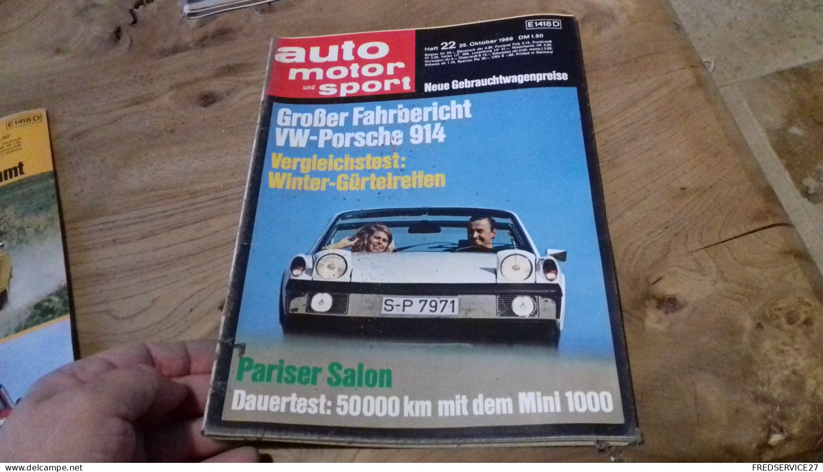 142 / AUTO MOTOR UND SPORT N° 22 1969  GROBER FAHRBERICHT VW PORSCHE 914 - Cars & Transportation