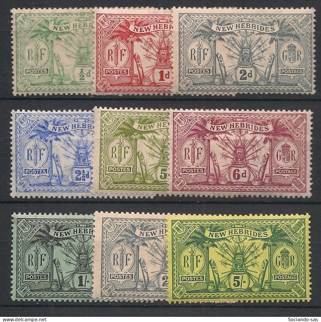 NOUVELLES-HEBRIDES - 1911 - N°YT. 49 à 57 - Série Complète - Neuf * / MH VF - Unused Stamps